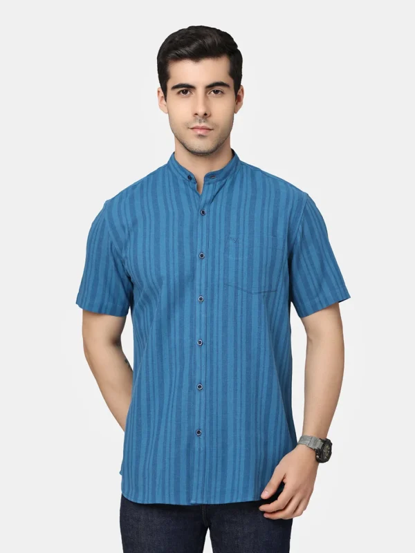 Blue Stripes Cotton Linen Shirt